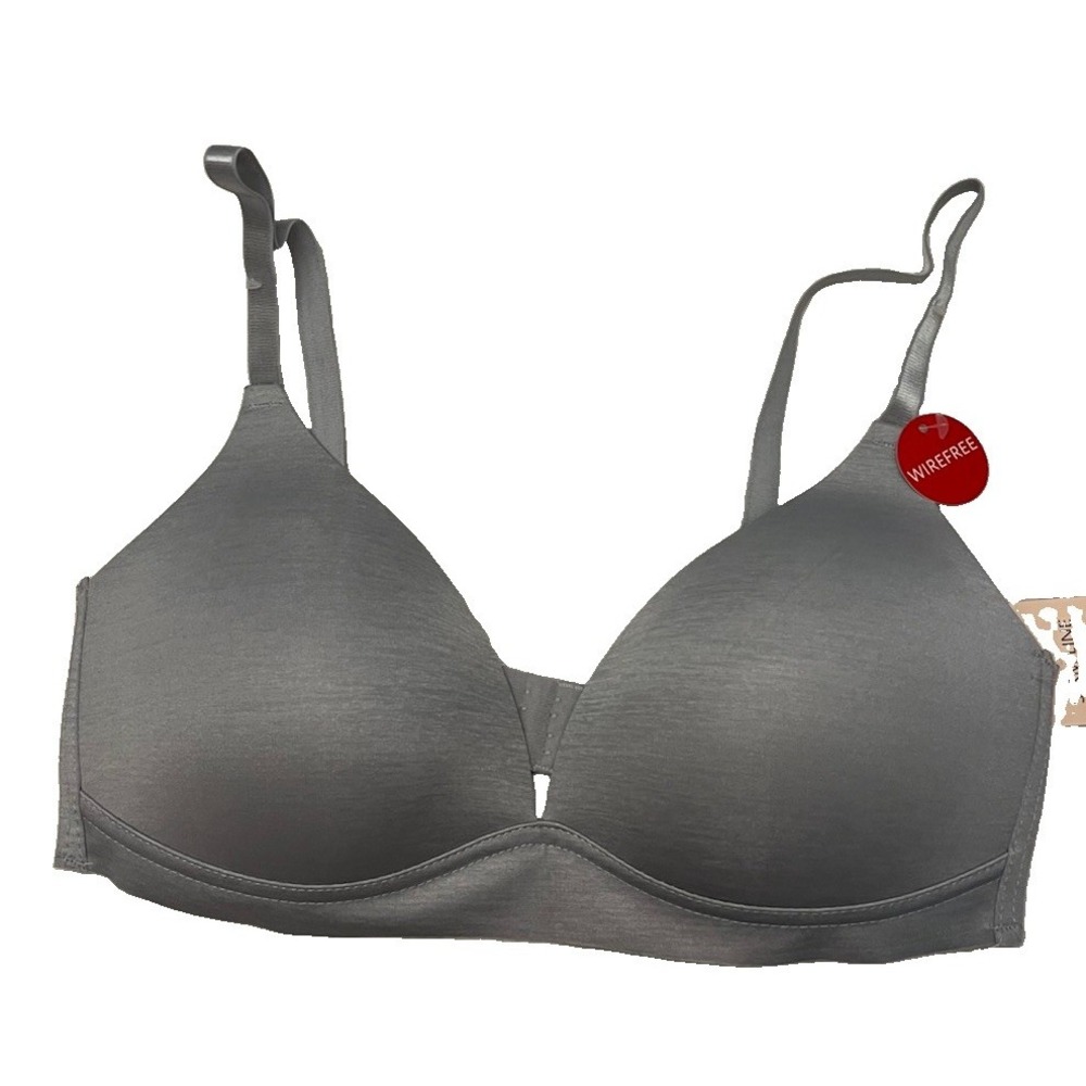 NWT Strm Line Bra Wire free Silver Gray Sz 36C